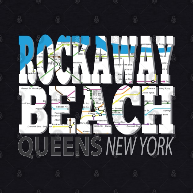 Fun Cool Rockaway Beach Queens New York with Subway Map by Envision Styles